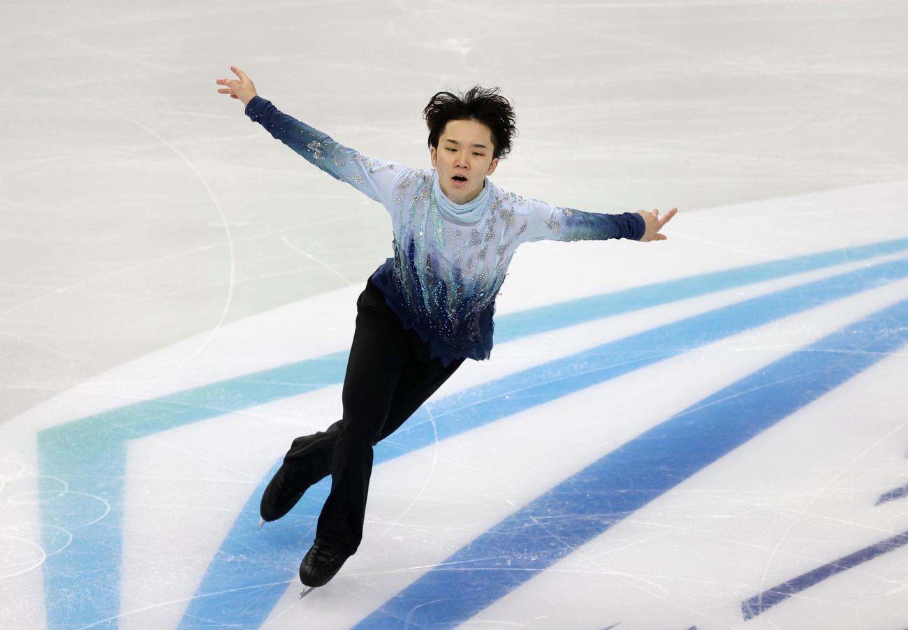 GP第3戦イタリア大会　男子SP　演技する友野一希（ロイター）