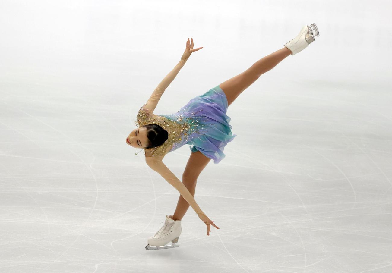 GP第3戦イタリア大会　女子フリーで演技する三原舞依（ロイター）