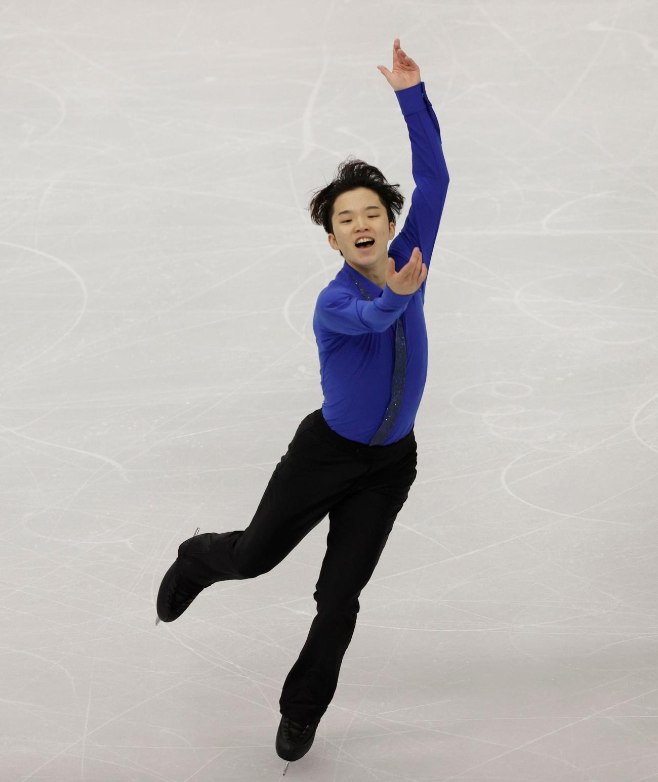 GP第3戦イタリア大会　フリーで演技する友野一希（ロイター）