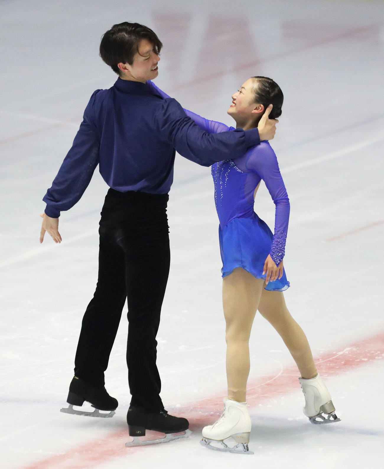 ペアフリースケーティングで演技をする柚木と市橋ペア（撮影・屋方直哉）