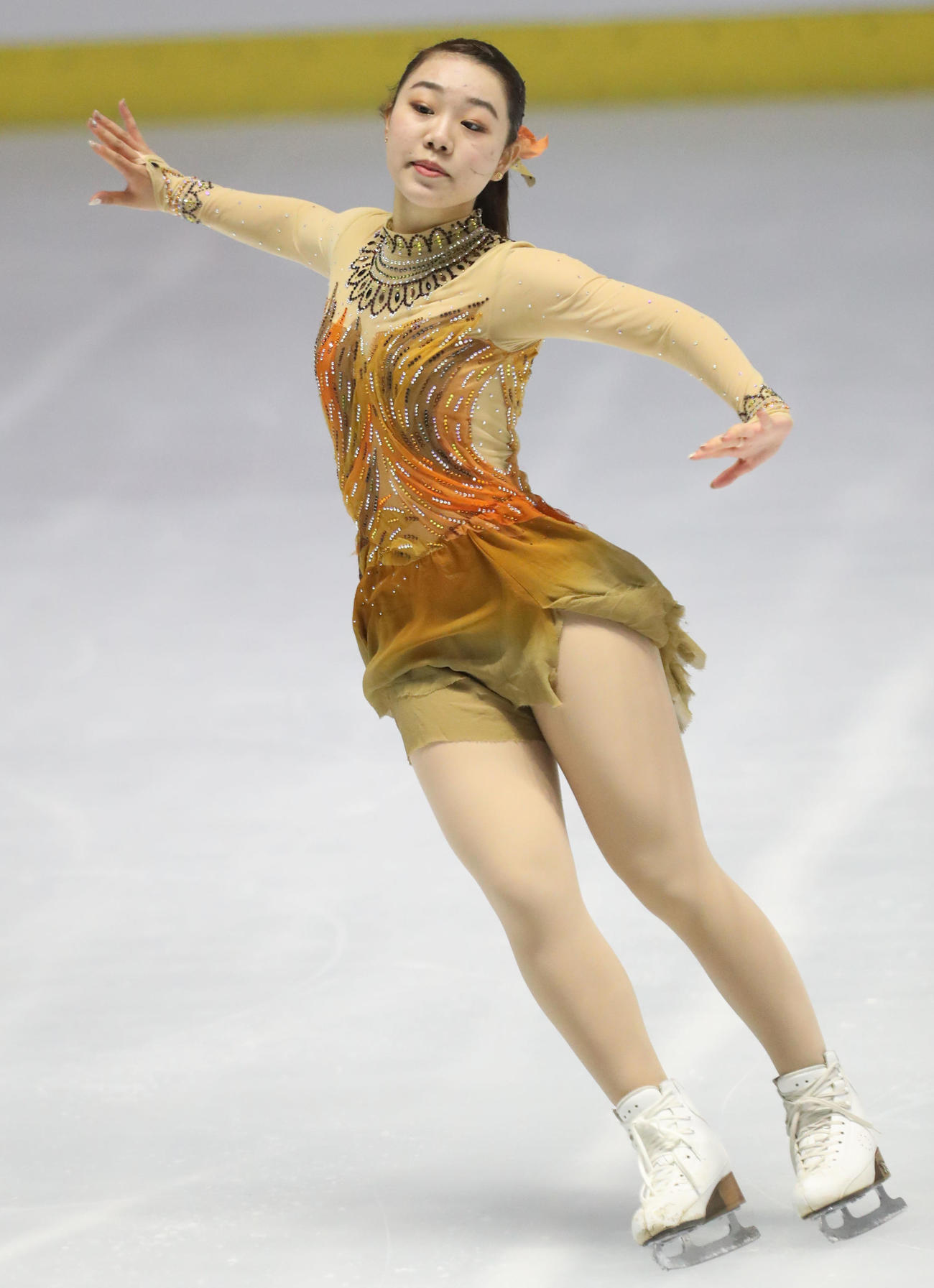 Sr女子シングルフリースケーティングで演技をする荒木（撮影・屋方直哉）