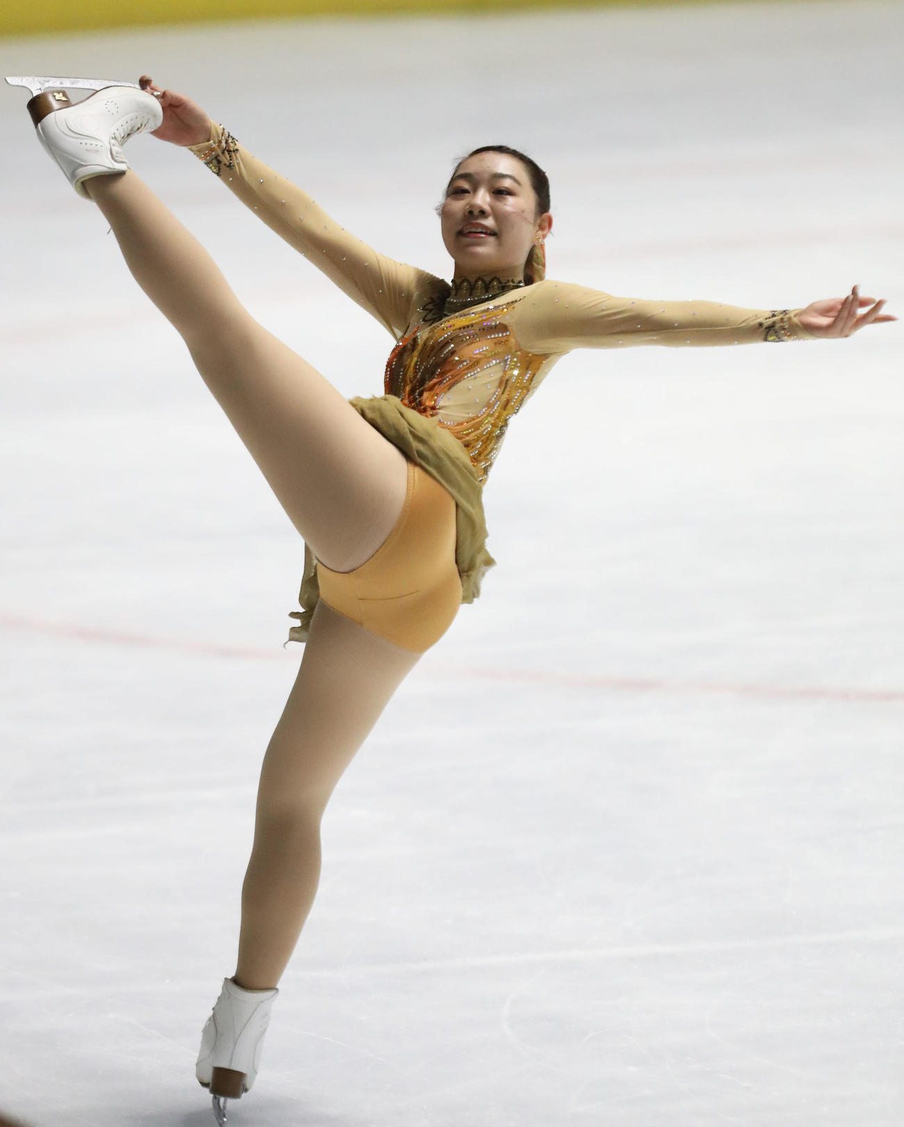 Sr女子シングルフリースケーティングで演技をする荒木（撮影・屋方直哉）