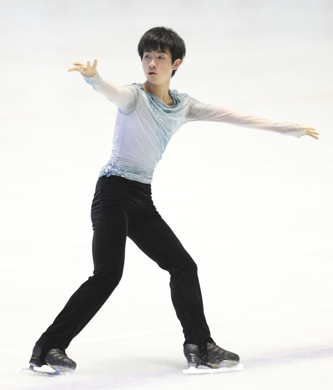 Jr男子シングルフリースケーティングで演技をする壷井（撮影・屋方直哉）