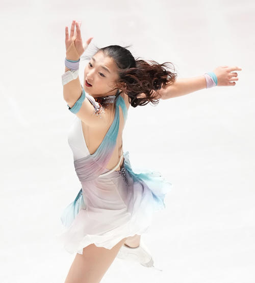 NHK杯女子SPで演技する坂本（撮影・菅敏）