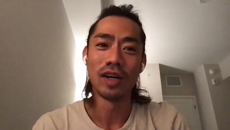 オンラインインタビューで今季に懸ける思いを語る高橋