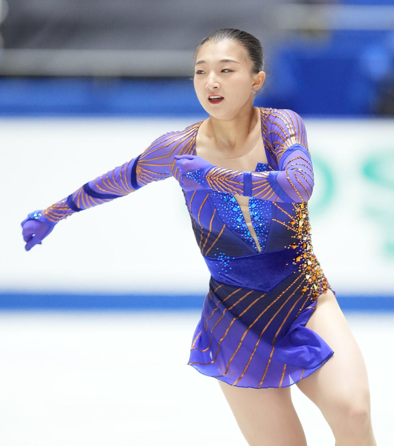 NHK杯女子フリーで演技する坂本（撮影・菅敏）