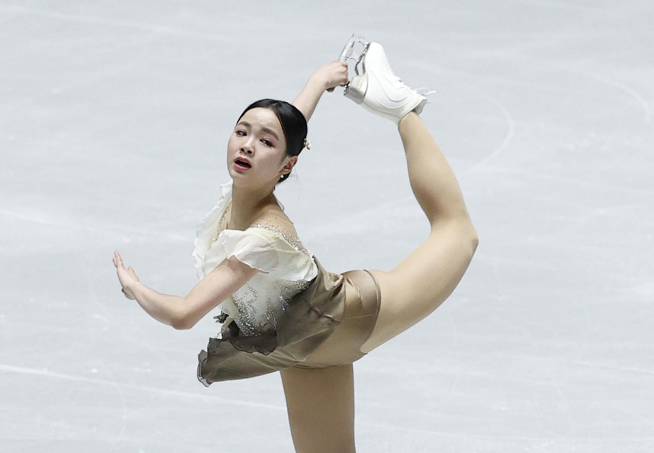 NHK杯女子フリーで演技するイム・ウンス（ロイター）