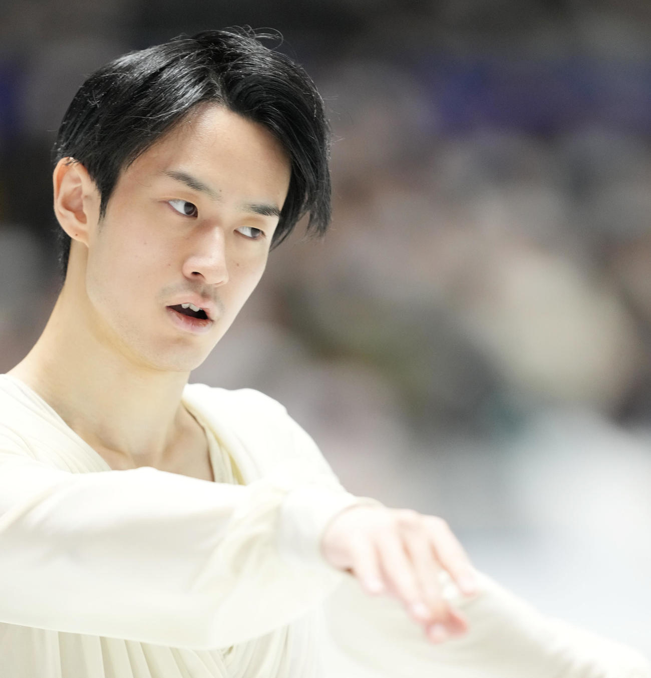 NHK杯男子フリーで演技する山本（撮影・菅敏）