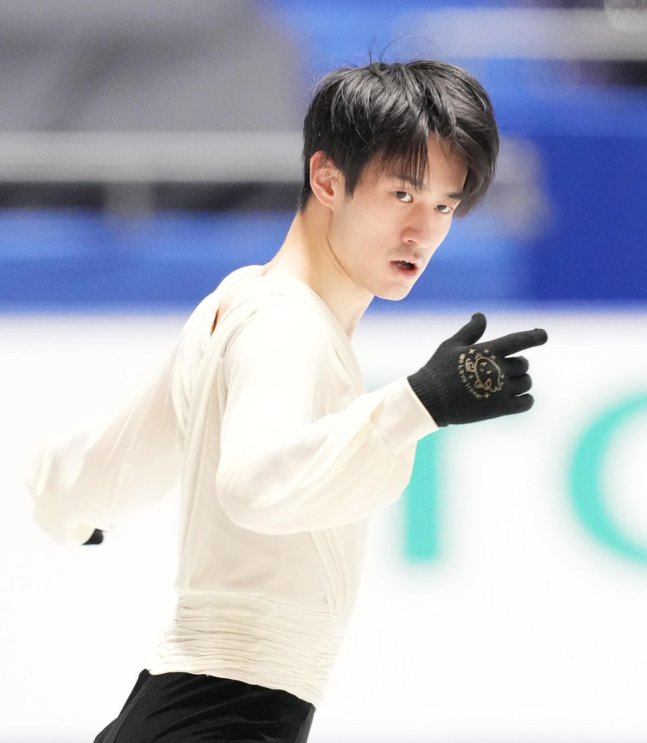 NHK杯男子フリーを前に最終調整する山本（撮影・菅敏）