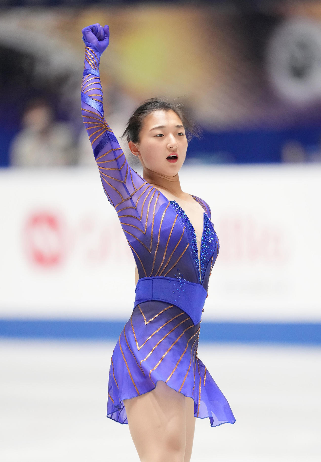 NHK杯女子フリーを前に最終調整する坂本（撮影・菅敏）