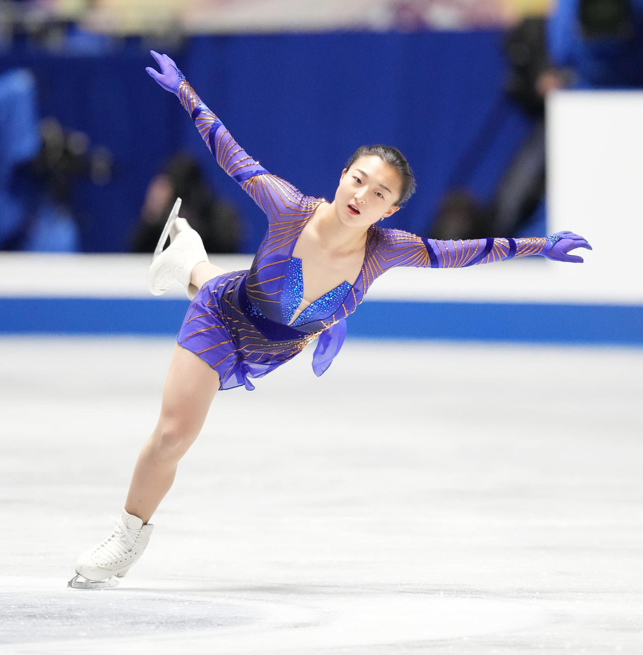 NHK杯女子フリーを前に最終調整する坂本（撮影・菅敏）