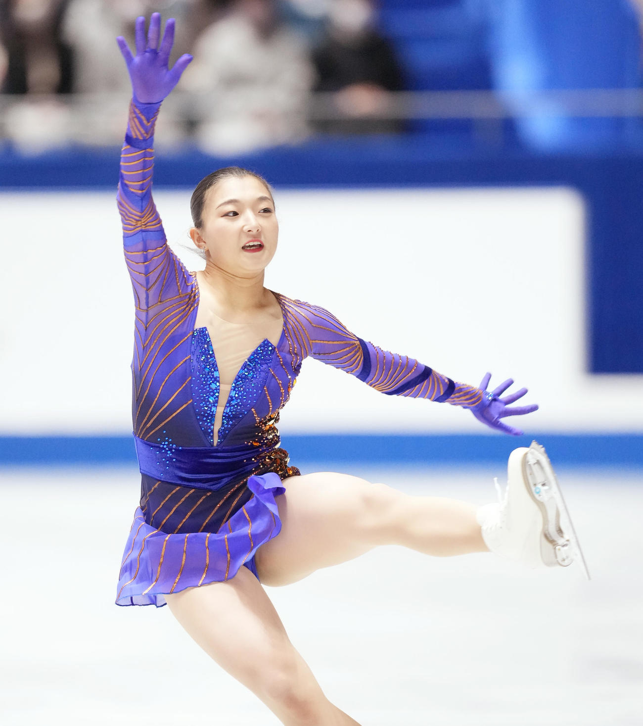 NHK杯女子フリーで演技する坂本（撮影・菅敏）