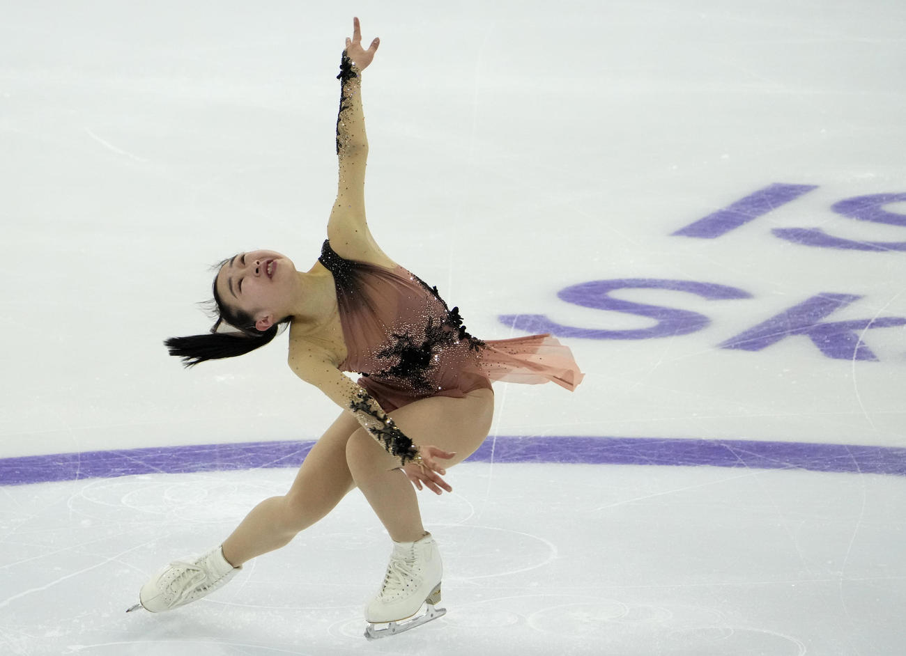 第6戦ロシア杯　SPで演技する松生理乃（AP）