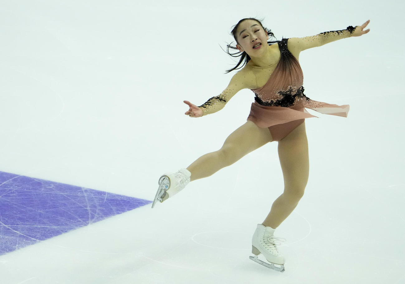 第6戦ロシア杯　SPで演技する松生理乃（AP）