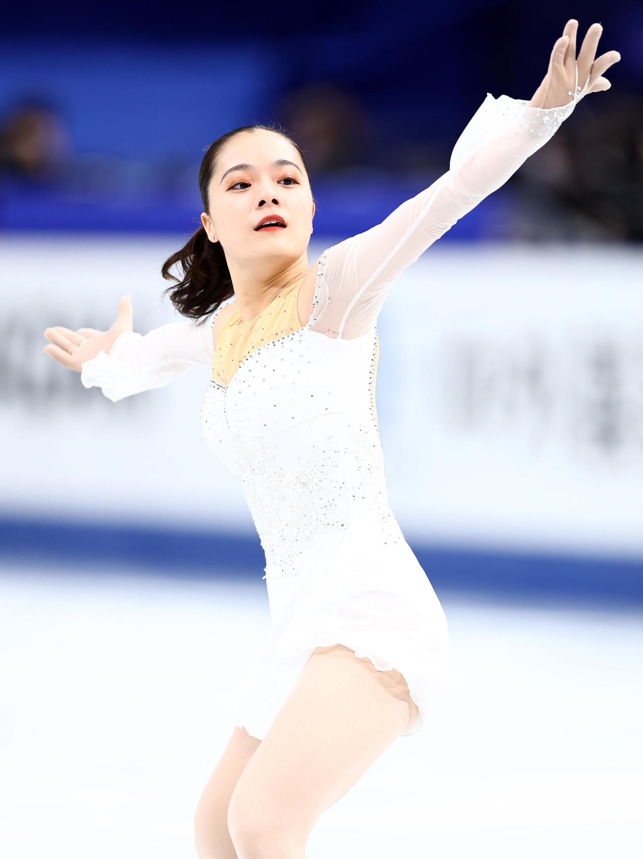 女子SPで演技する籠谷（撮影・垰建太）