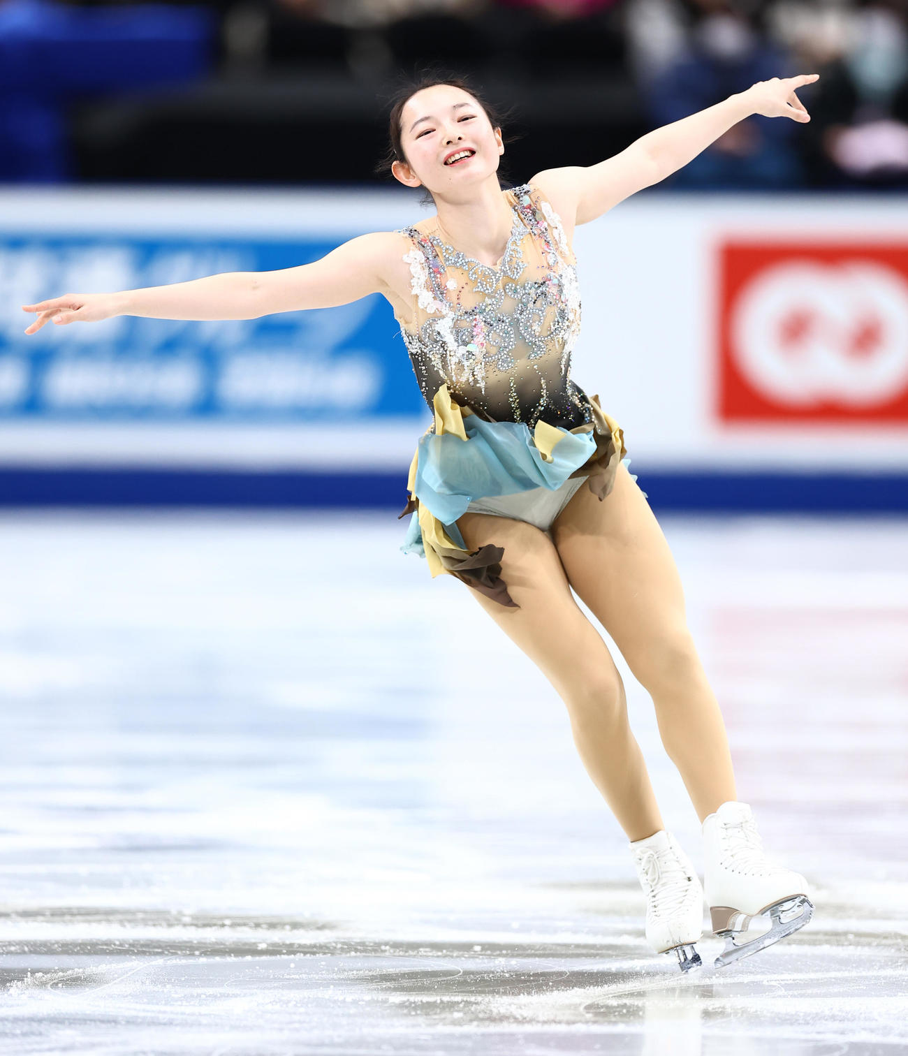 女子SPで演技する大庭（撮影・垰建太）