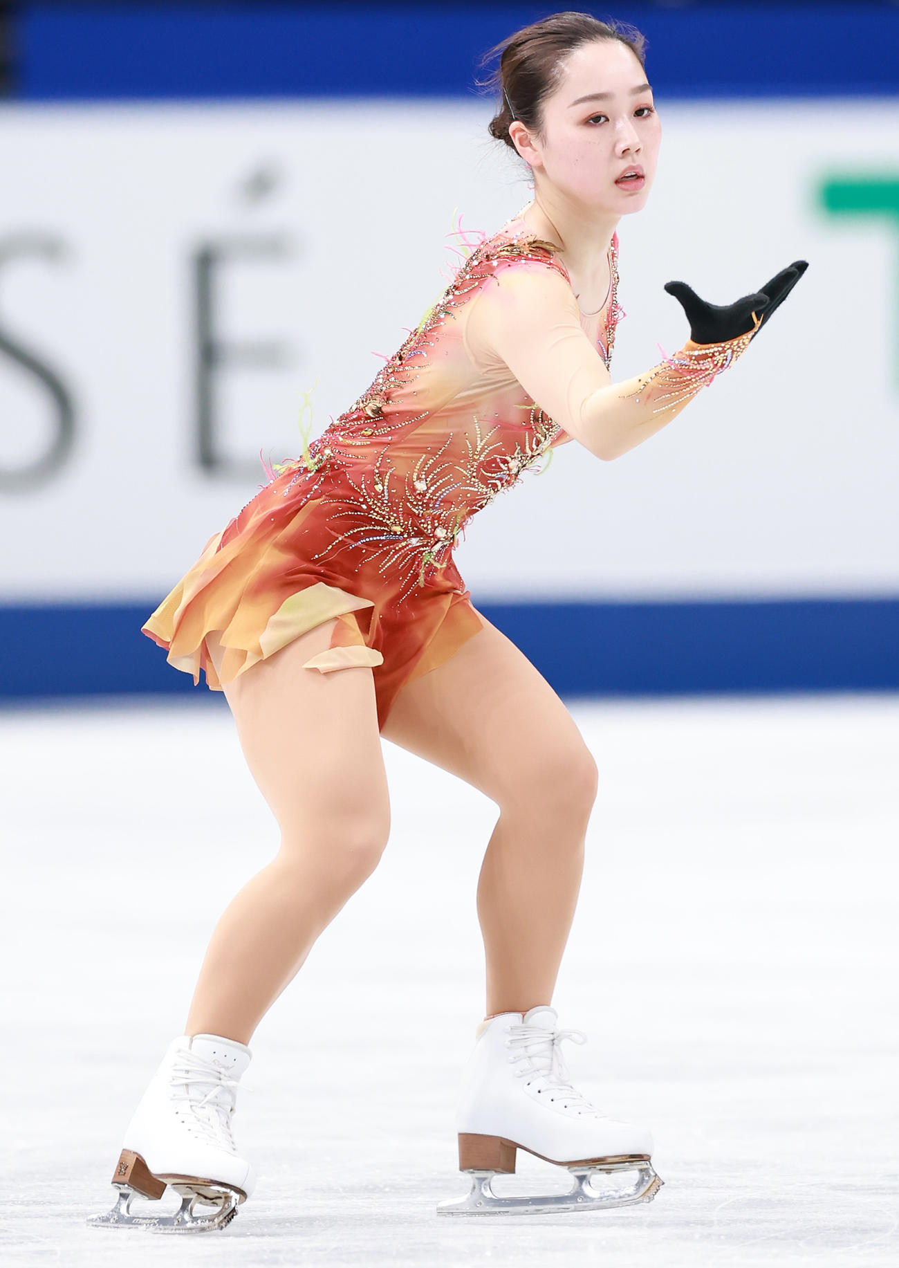 女子フリーの公式練習に臨む樋口（撮影・垰建太）