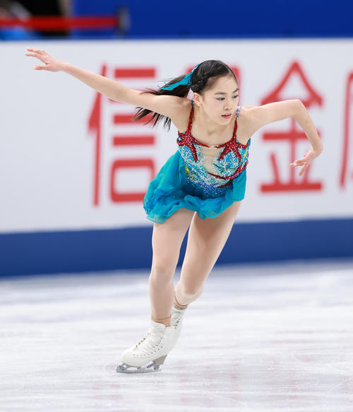 女子フリーで演技する吉田（撮影・垰建太）