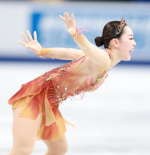女子フリーの演技をする樋口（撮影・垰建太）