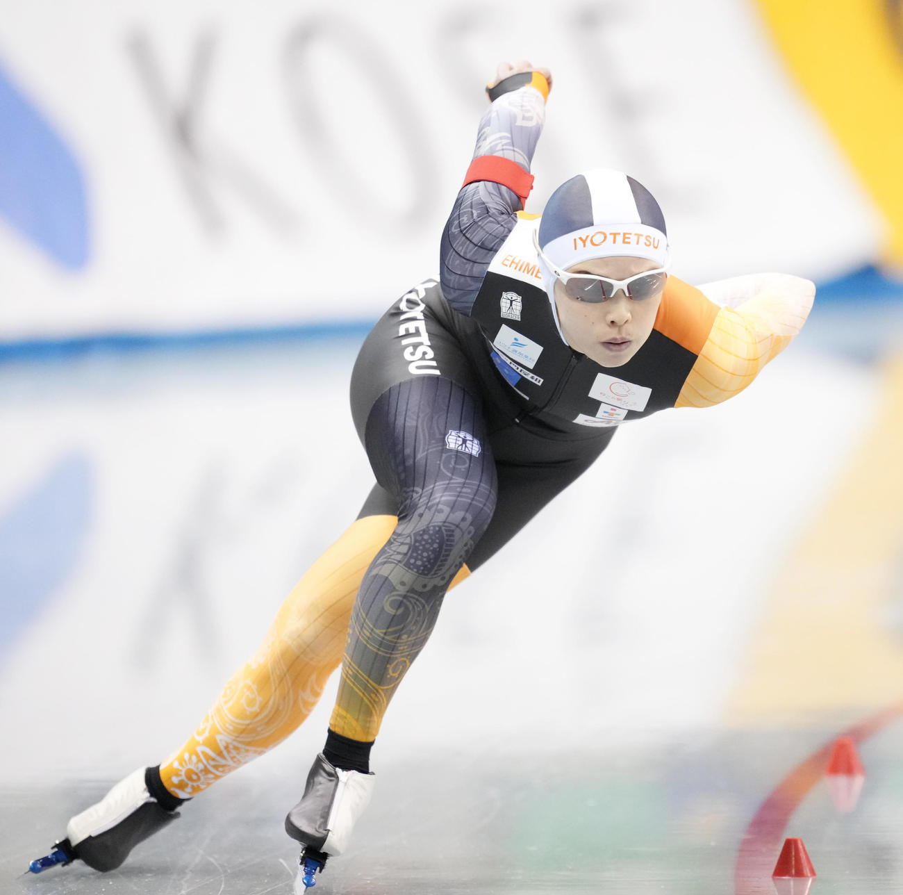 女子500メートルで2位の郷（撮影・菅敏）