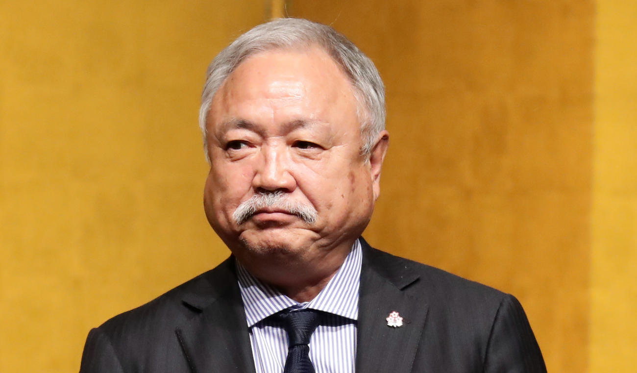 日本ラグビーフットボール協会の森重隆会長（2020年1月17日撮影）