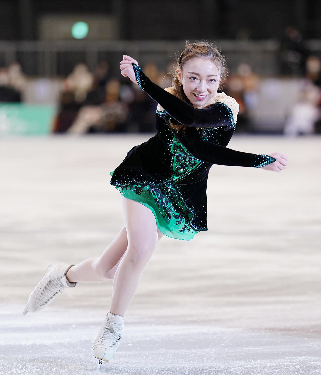 名古屋フィギュアスケートフェスティバルで現役最後の演技をする本郷（撮影・菅敏）