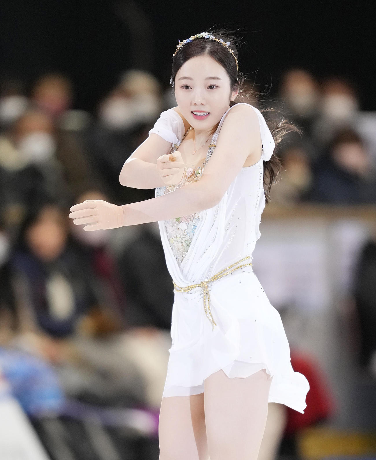 名古屋フィギュアスケートフェスティバルに出場し、演技をする本田真凜（撮影・菅敏）