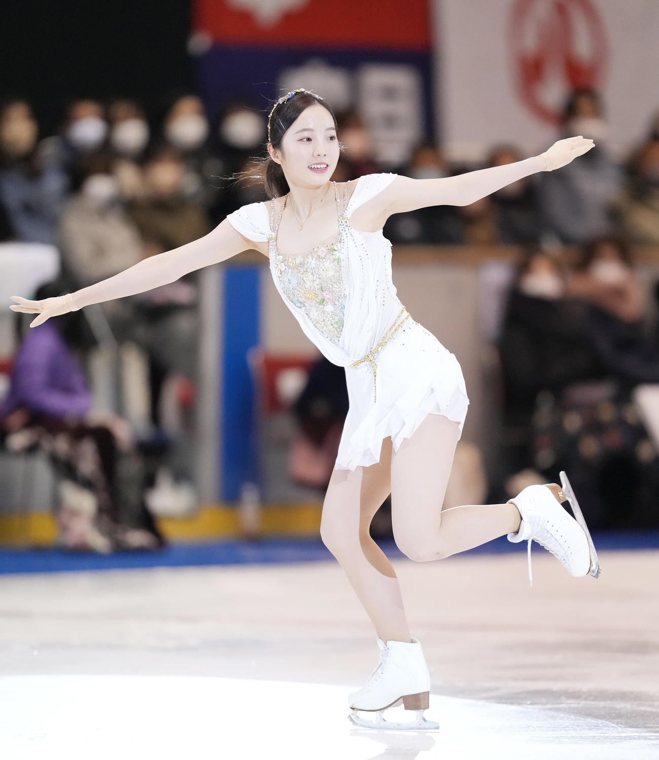 名古屋フィギュアスケートフェスティバルに出場し、演技をする本田真凜（撮影・菅敏）