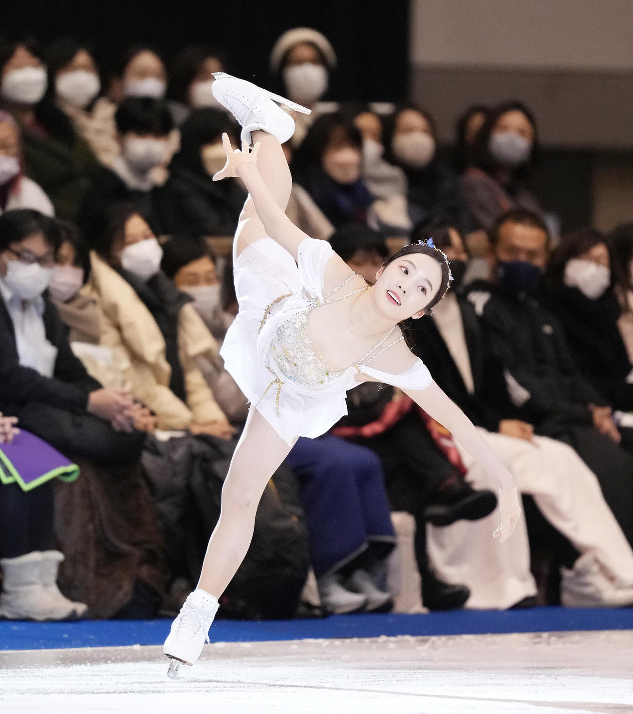 名古屋フィギュアスケートフェスティバルに出場し、演技をする本田真凜（撮影・菅敏）