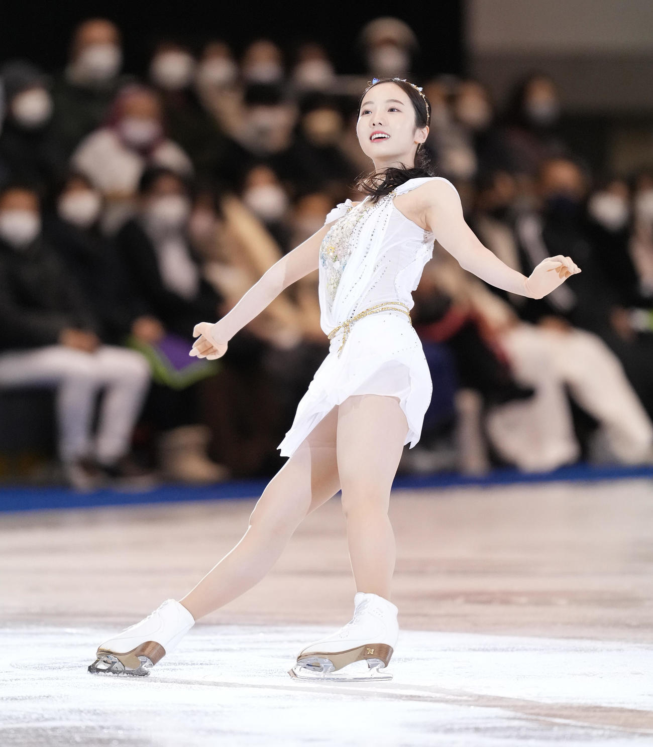 名古屋フィギュアスケートフェスティバルに出場し、演技をする本田真凜（撮影・菅敏）