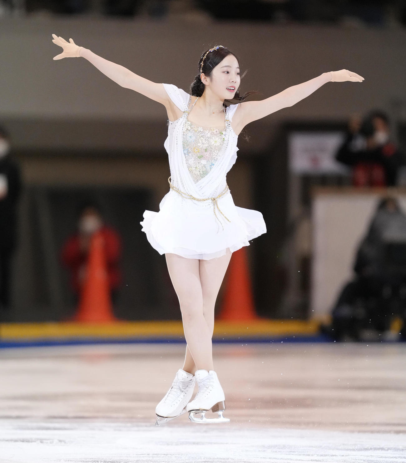 名古屋フィギュアスケートフェスティバルに出場し、演技をする本田真凜（撮影・菅敏）