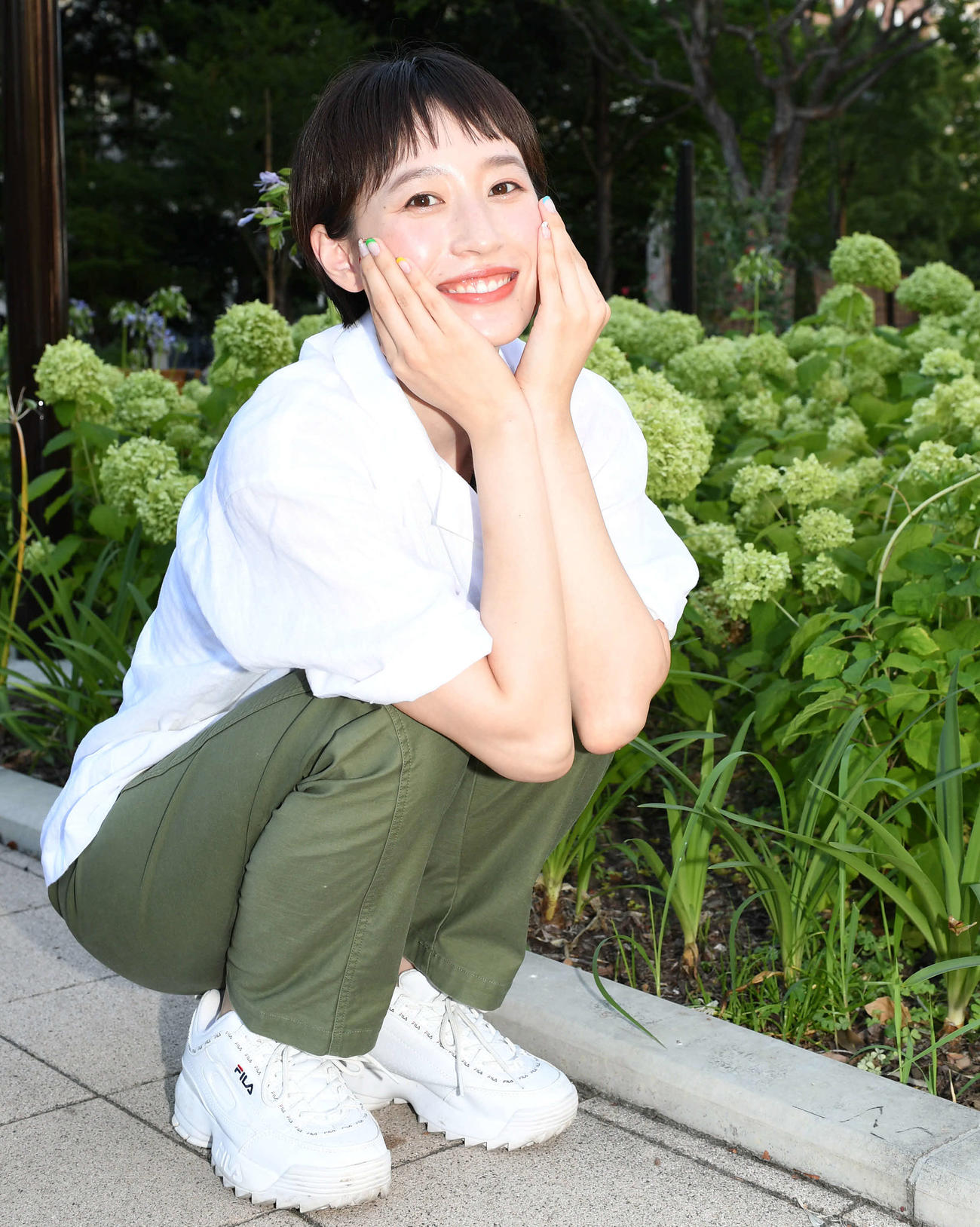 笑顔がすてきな馬淵優佳さん（撮影・山崎安昭）