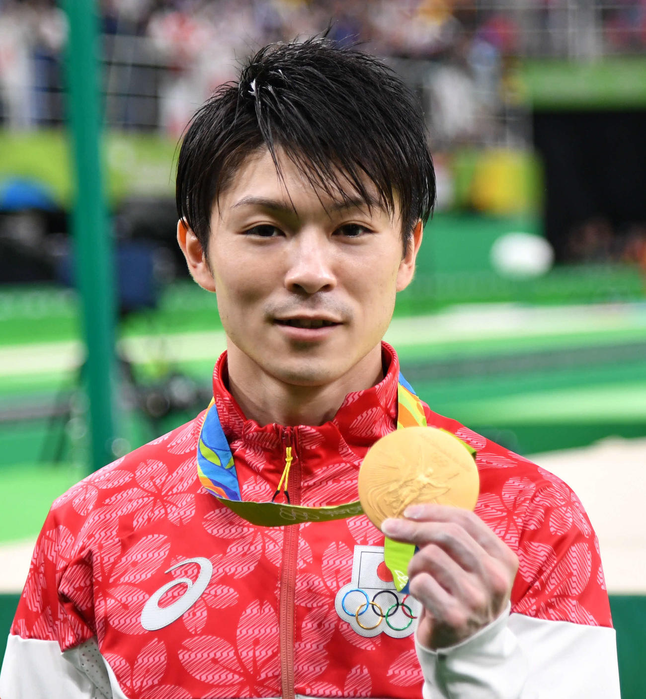 リオデジャネイロ五輪で金メダルを獲得した内村航平（2016年8月10日撮影）