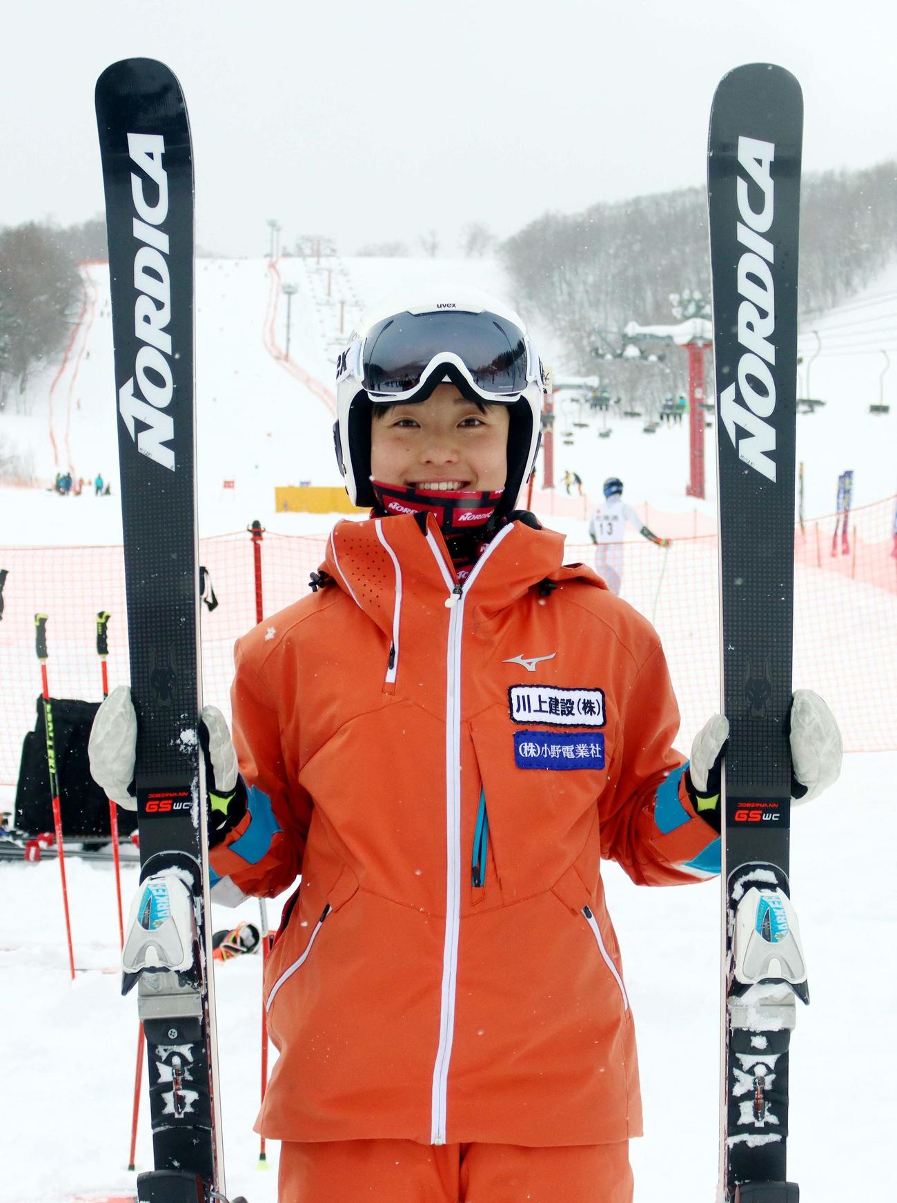 南北海道の女子大回転を2連覇した嘉屋美咲（撮影・永野高輔）