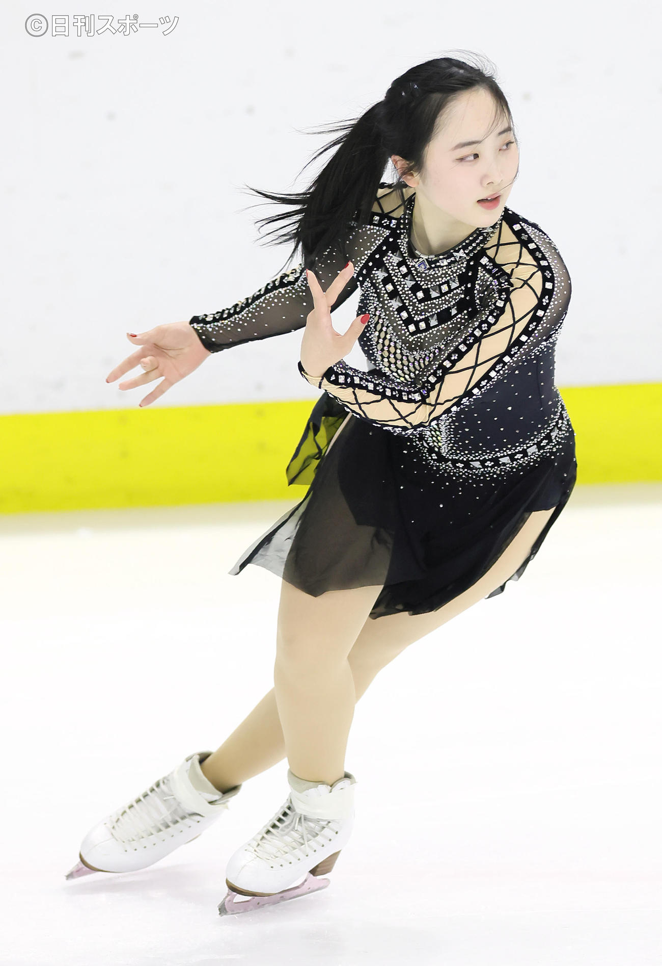 少年女子SPで演技する本田望結（撮影・足立雅史）