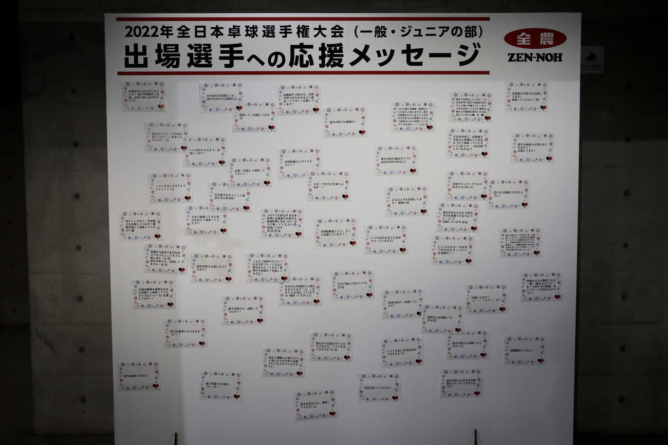 出場選手への応援メッセージ
