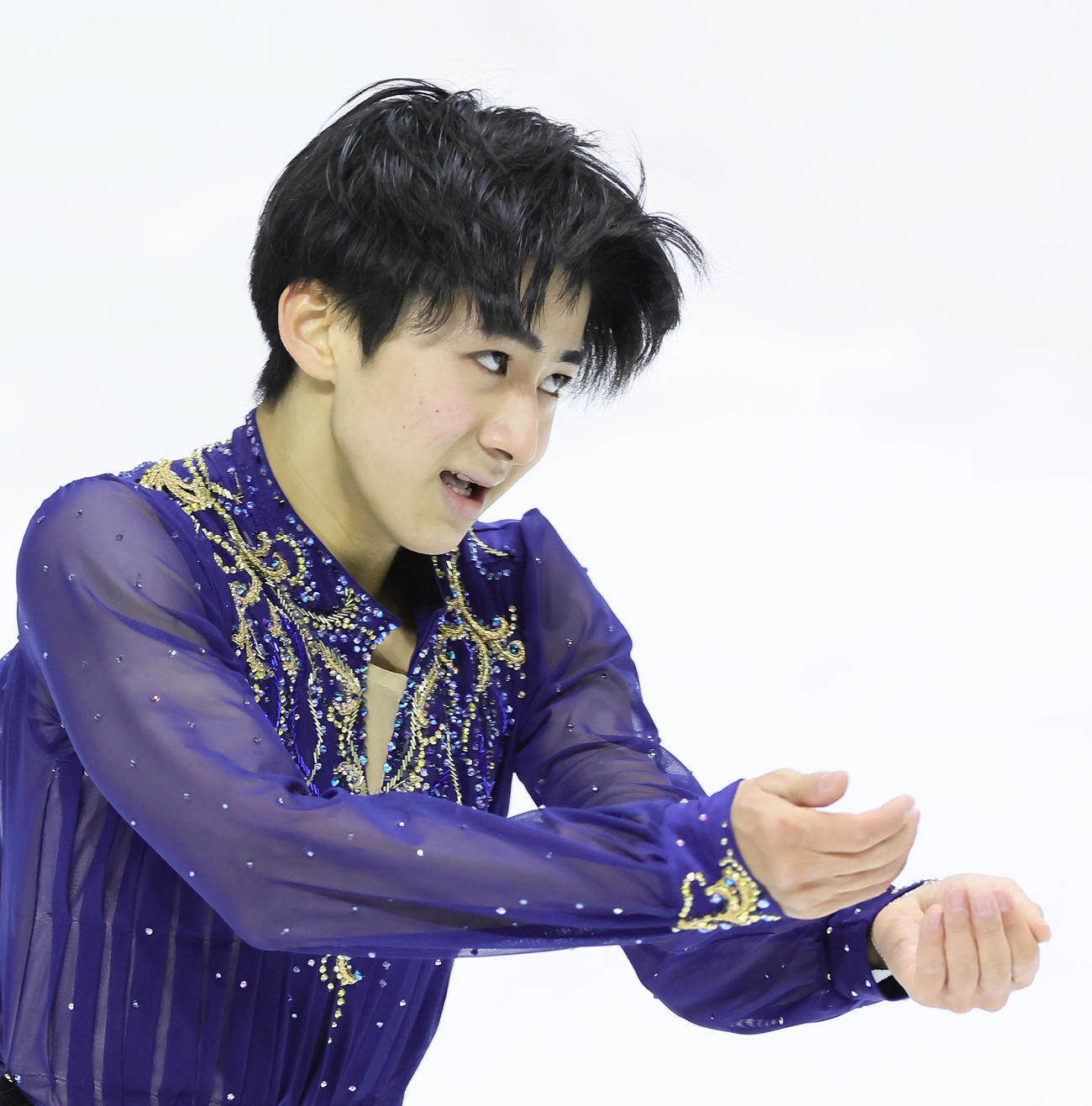 少年男子で優勝した中村のフリー演技（撮影・足立雅史）