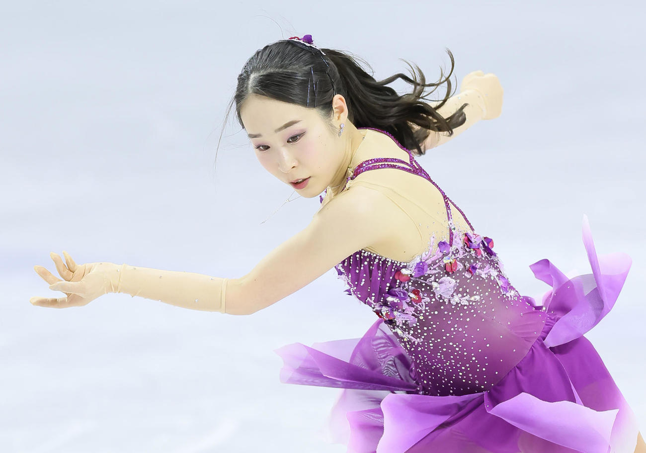 成年女子SPで演技する竹野（撮影・足立雅史）