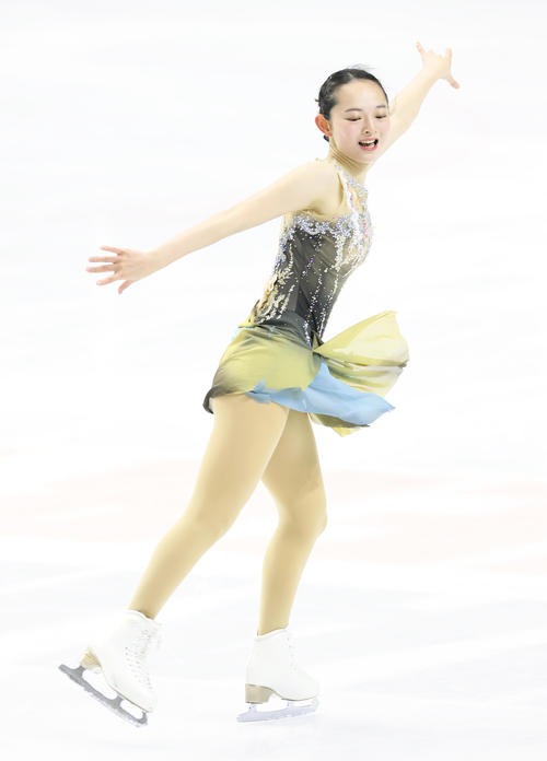 成年女子SPで演技する大庭（撮影・足立雅史）