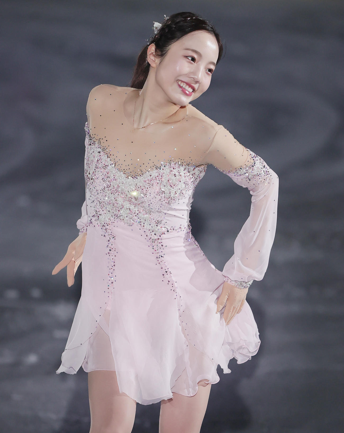 華麗な演技を見せる本田真凜（撮影・野上伸悟）