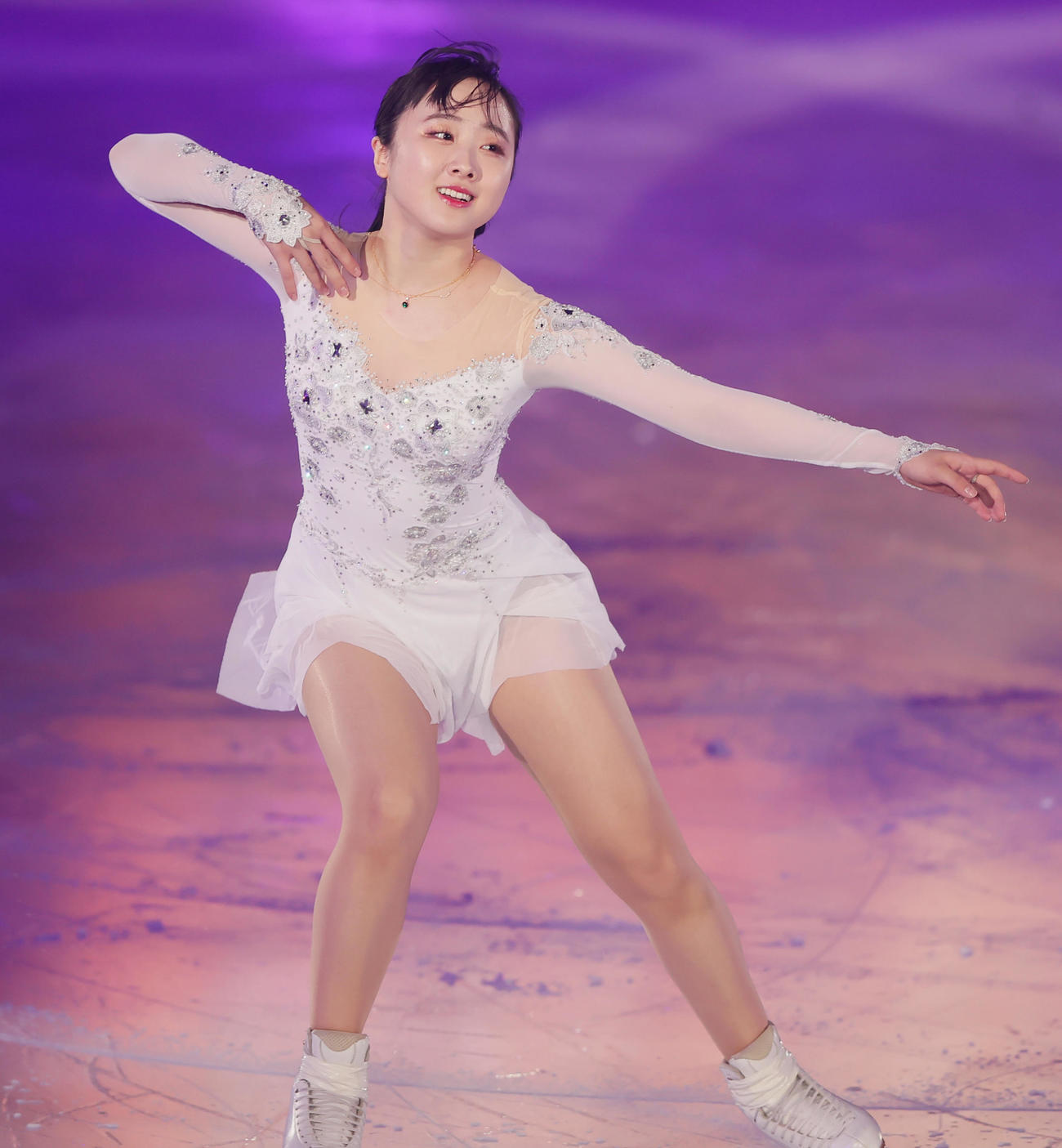 華麗な演技を見せる本田望結（撮影・野上伸悟）