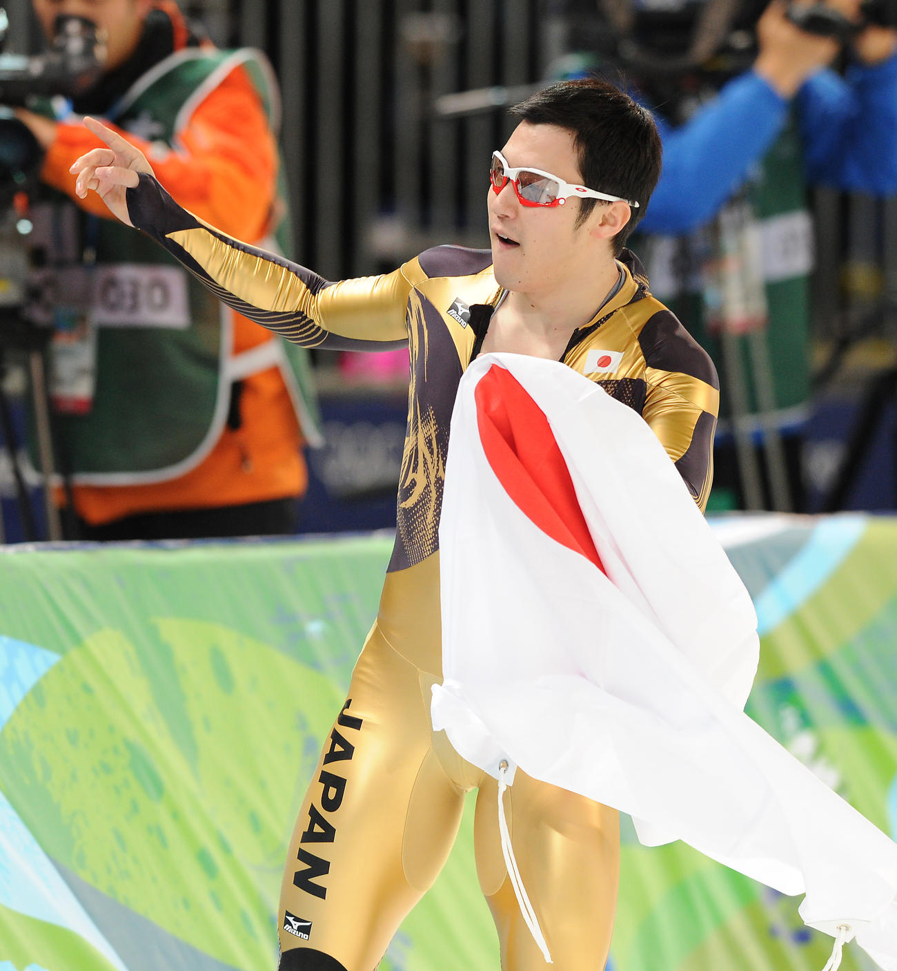 バンクーバー五輪スピードスケート男子500メートル　銅メダルに輝いた加藤条治（2010年2月15日撮影）