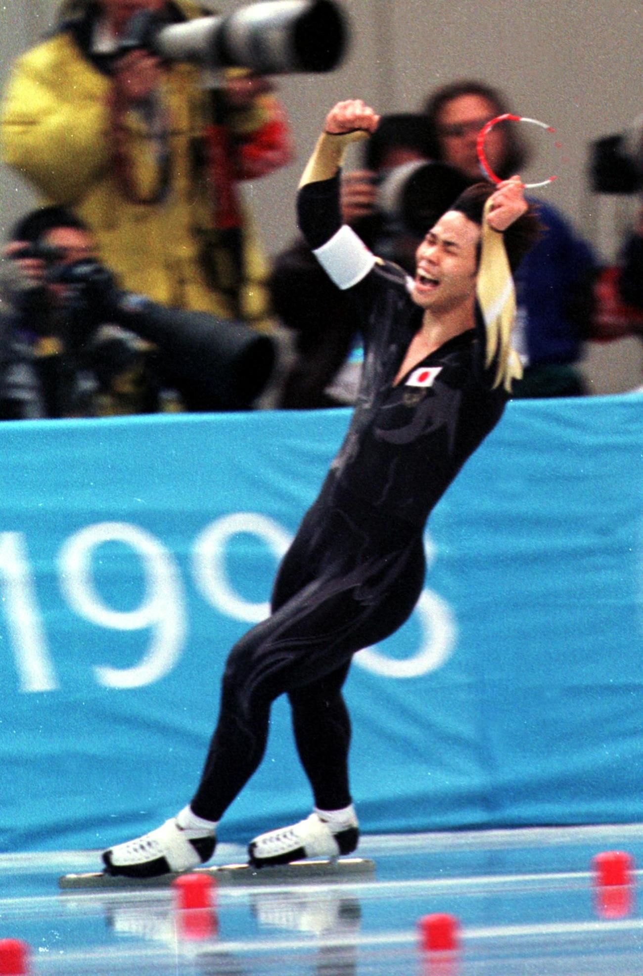 98年2月、長野五輪500メートルで金メダルを獲得した清水宏保氏