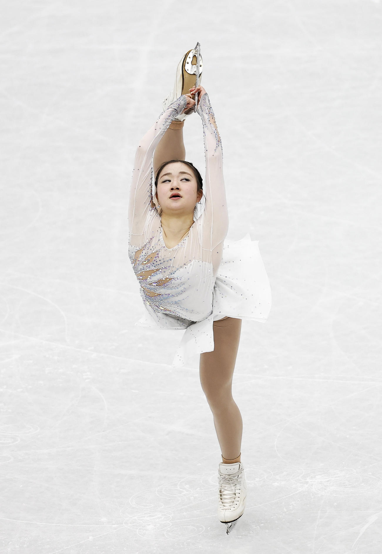 女子SP　演技する河辺愛菜（ロイター）