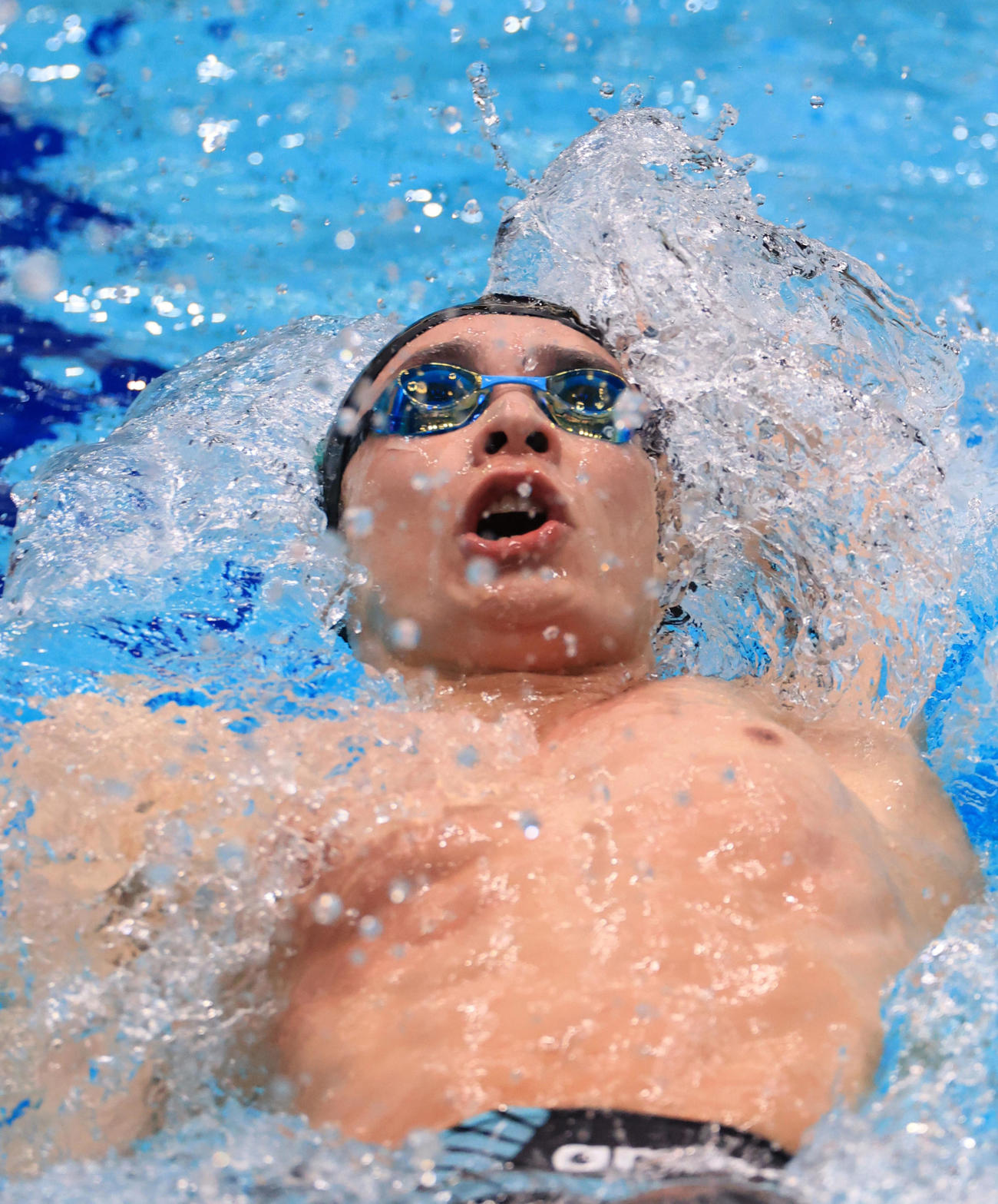 国際大会日本代表選手選考会　第2日　男子100メートル背泳ぎ決勝　男子100メートル背泳ぎで優勝し、代表内定となった入江（代表撮影）