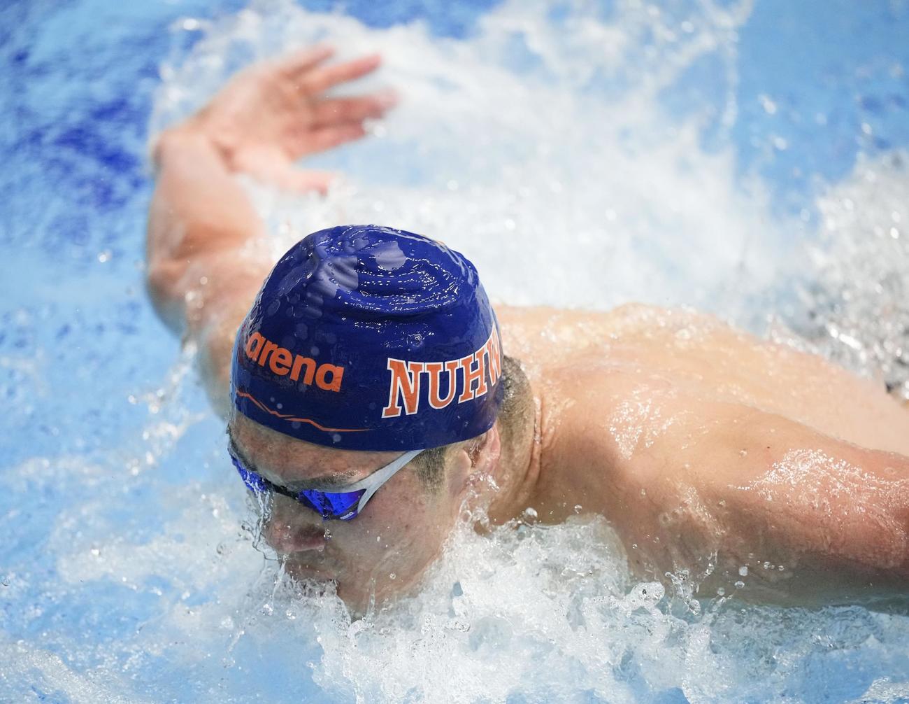 男子100メートルバタフライ決勝、50秒86の日本新で優勝した水沼（代表撮影）