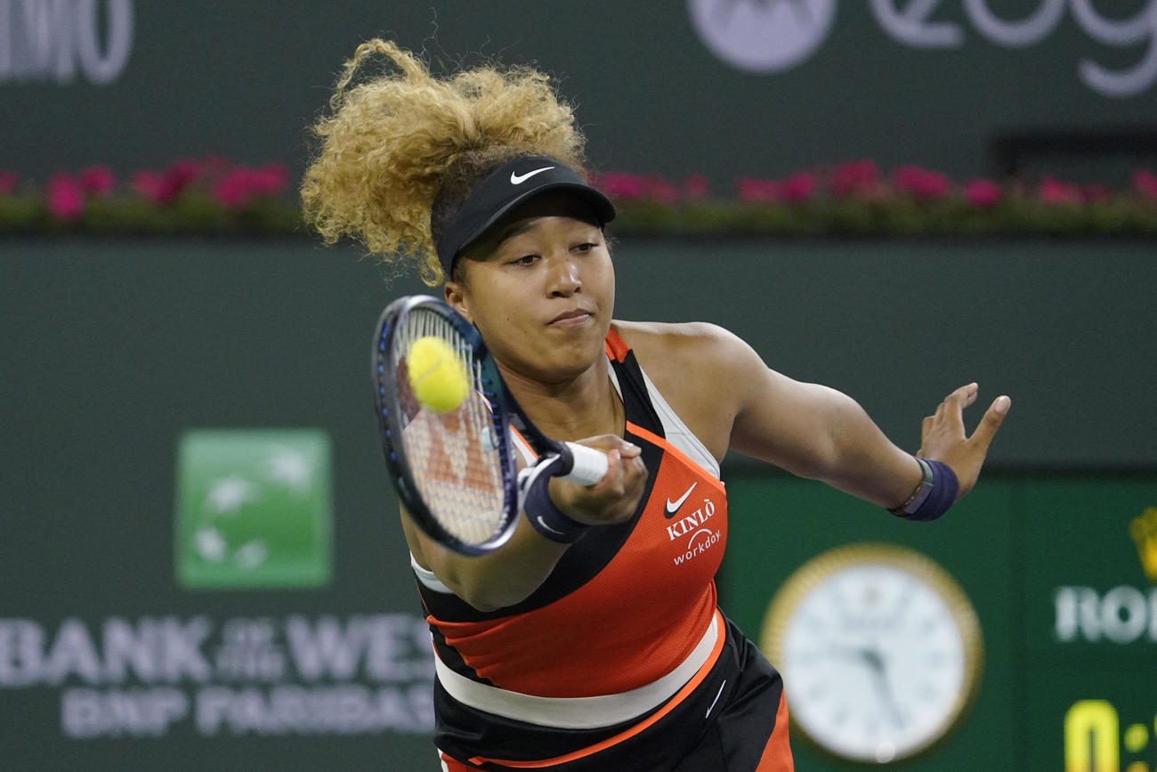 BNPパリバ・オープン2回戦、リターンする大坂（AP）