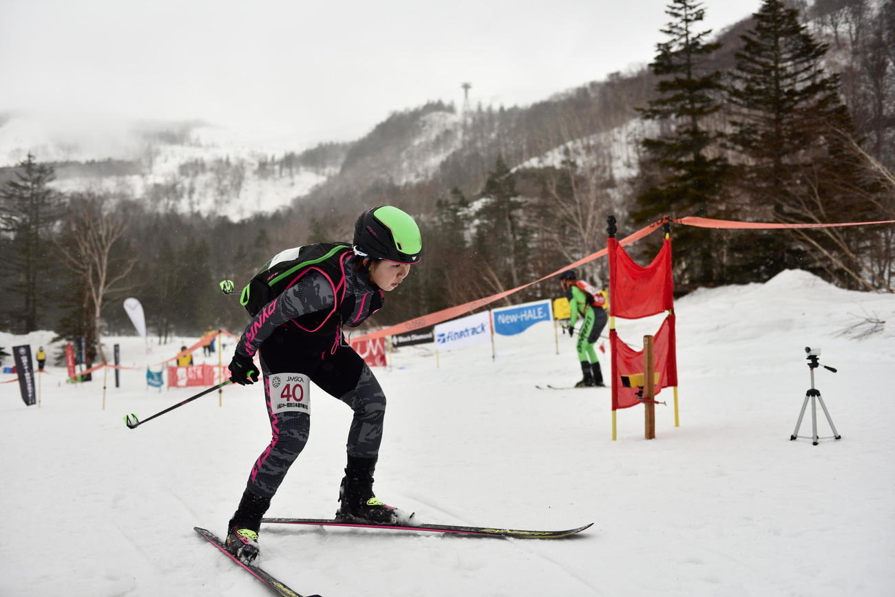 21年4月の日本選手権に出場した山岳スキー女子の滝沢（本人提供）