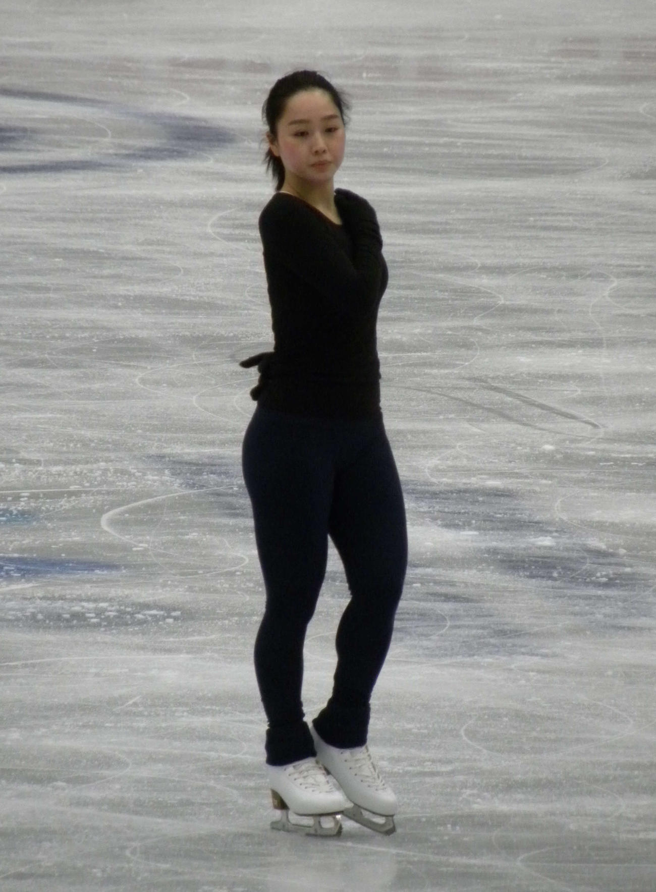 世界選手権女子の公式練習に臨んだ樋口新葉