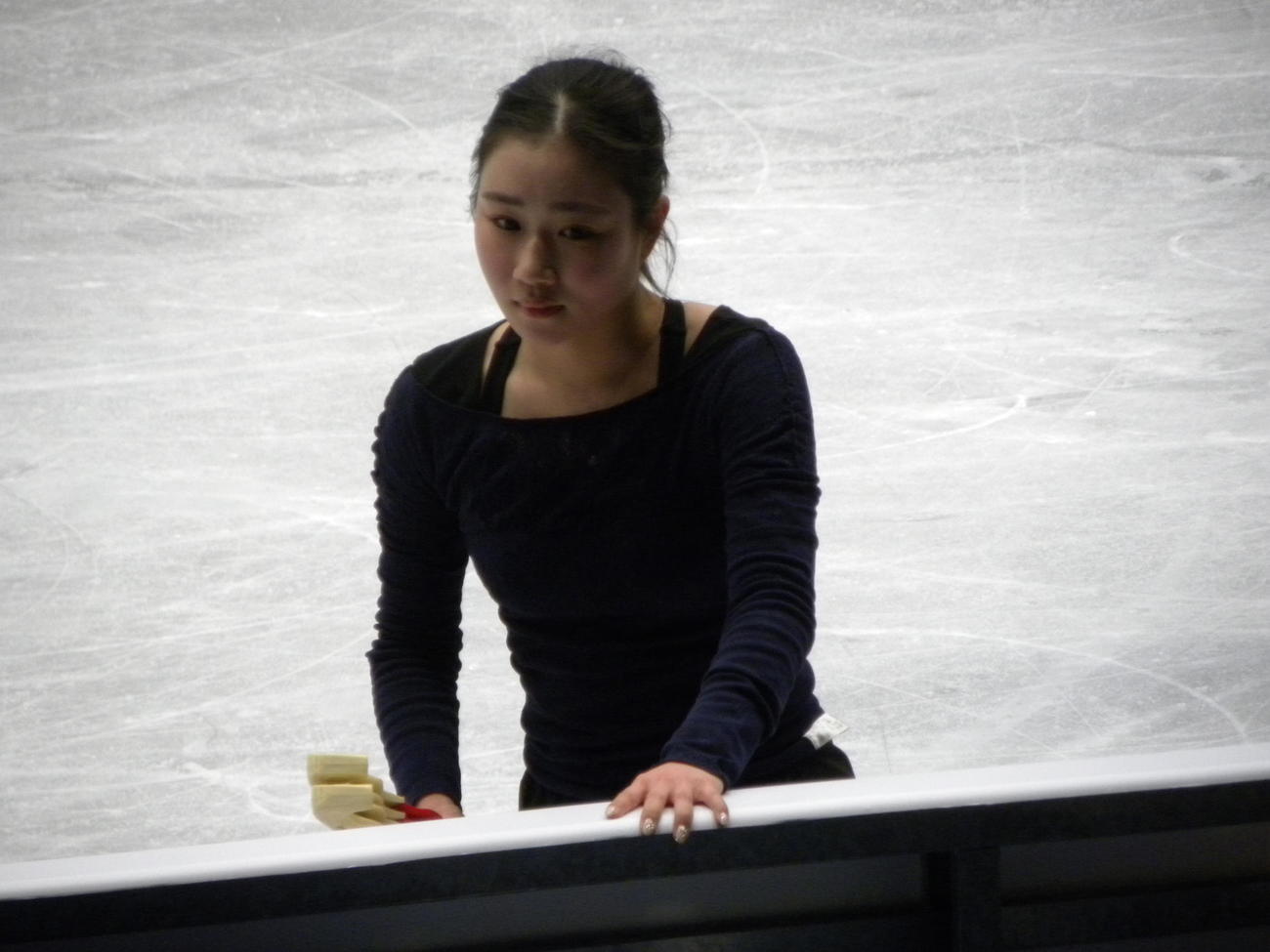 世界選手権女子の公式練習に臨んだ河辺愛菜